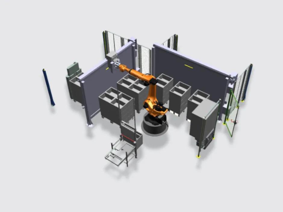 bin-in-bin picking robot cell